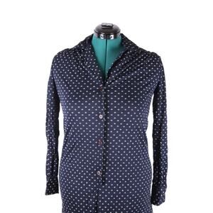 Vintage 1970s Navy Floral Shirt Dress by Alleri – Lounge or Belted Fit